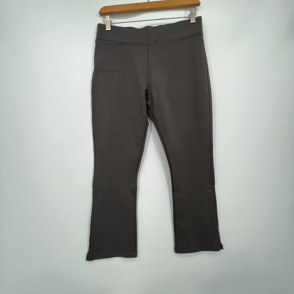 American Giant Womens Ponte Kick Flare Pants Crop Sz 8 High Rise Pull On Stretch